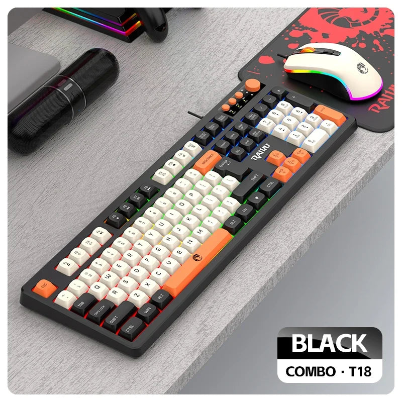 3-in-1 RGB Backlit Wired Gaming Keyboard Set