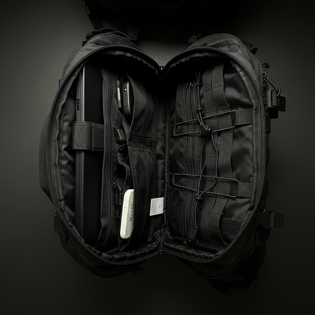 Tactical assault backpack - interior detail shot