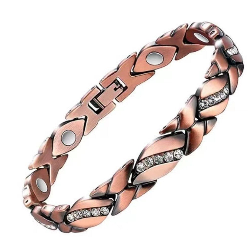 Adjustable Antique Copper Magnetic Bracelet for Men and Women