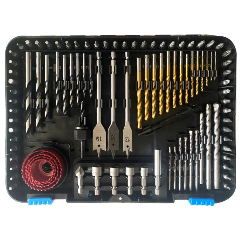 100-Piece Drill & Driver Bit Kit — Wood, Metal & Concrete