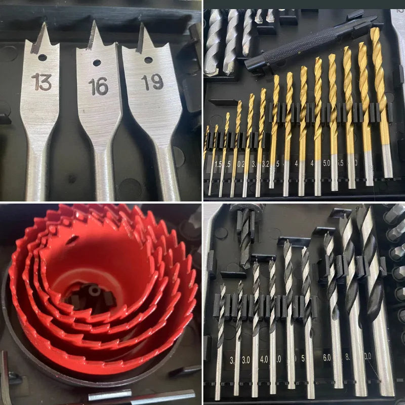 100-Piece Drill & Driver Bit Kit — Wood, Metal & Concrete
