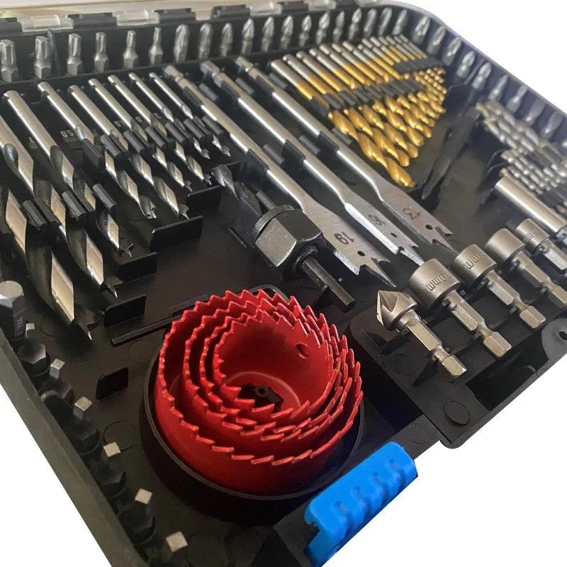 100-Piece Drill & Driver Bit Kit — Wood, Metal & Concrete