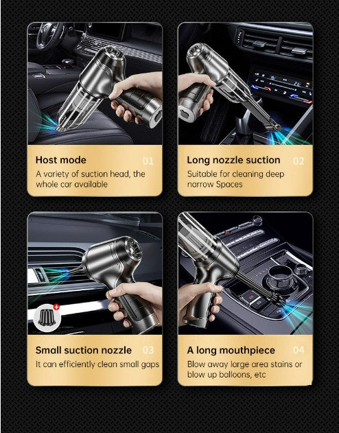 Car Mounted Mini Wireless Vacuum Cleaner for Both Dry And Wet Use, High-Power Portable High Suction  - Brushless Motor