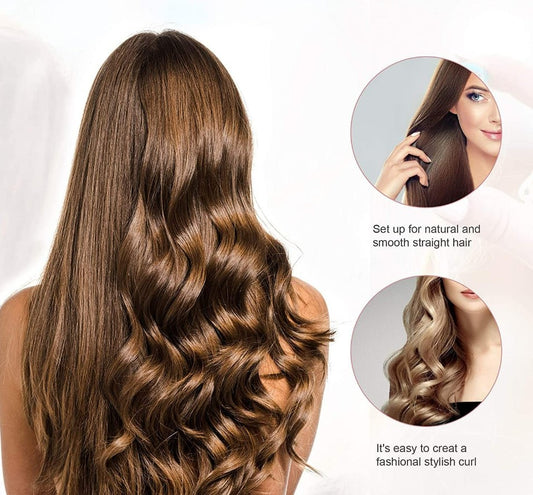 Electric USB Hair Straightening Curling Brush Styler | USB Rechargeable | Zamiya South Africa