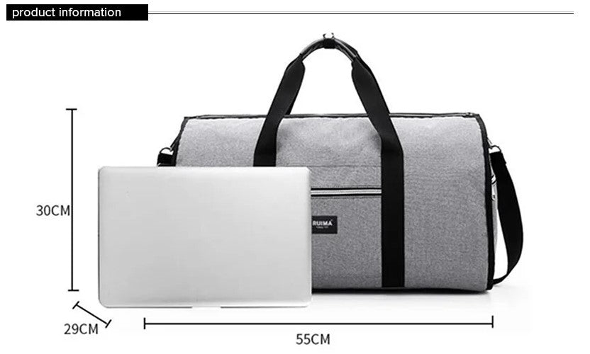 Waterproof Travel Bag Mens/Women Travel Shoulder Bag 2 In 1 Large Luggage Duffel Totes Carry On Hand Bag - Red