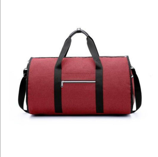 Waterproof Travel Bag Mens/Women Travel Shoulder Bag 2 In 1 Large Luggage Duffel Totes Carry On Hand Bag - Red