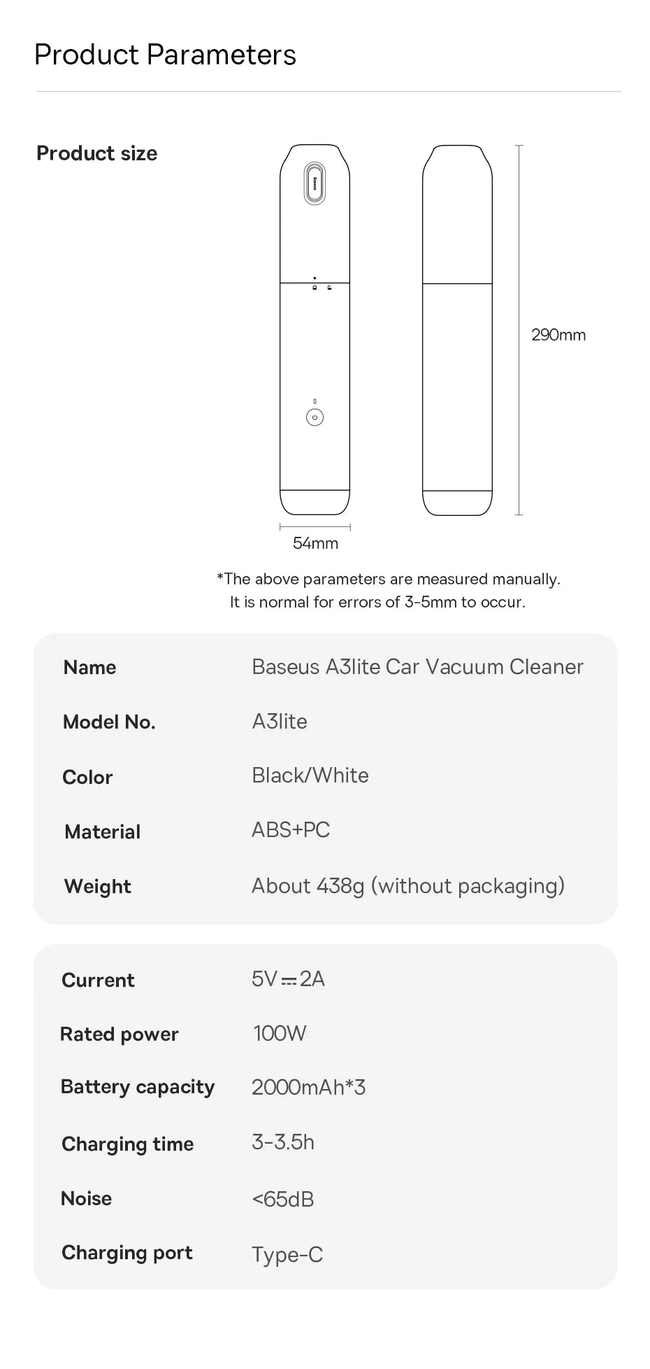 Baseus 4in1 15000Pa Car Vacuum Cleaner Air Pump Wireless Vacuum Cleaner - White