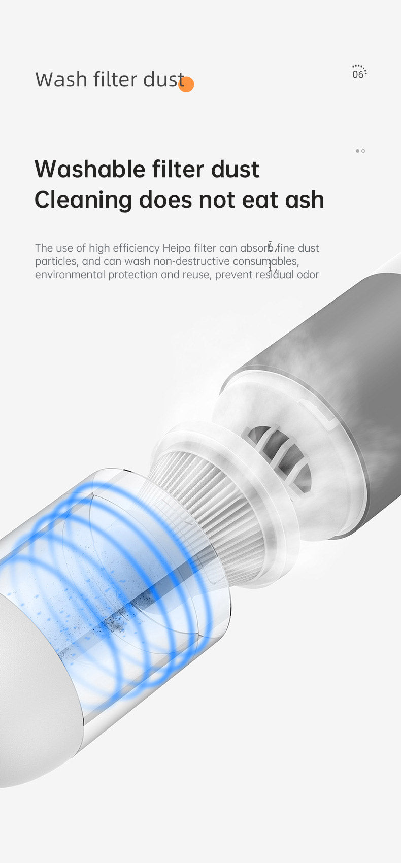 New Handheld Household Car Vacuum Cleaner Small Mini 2-in-1 Portable Wireless High Power Vacuum Cleaner - White