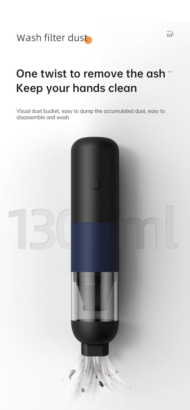 New Handheld Household Car Vacuum Cleaner Small Mini 2-in-1 Portable Wireless High Power Vacuum Cleaner - Blue