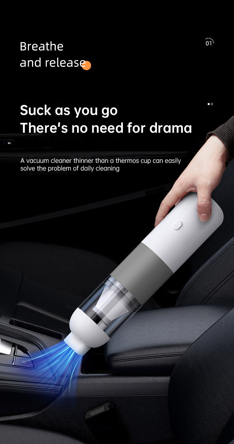 New Handheld Household Car Vacuum Cleaner Small Mini 2-in-1 Portable Wireless High Power Vacuum Cleaner - Blue