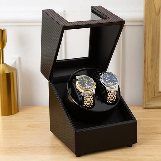 Carbon Fiber Double Watch Winder USB Powered Automatic Watches | USB | Zamiya South Africa