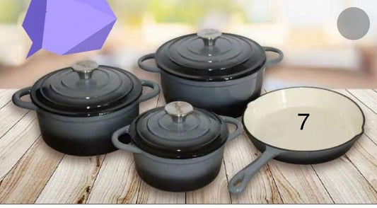 Cast Iron Pot Set Cookware - Grey | Zamiya South Africa
