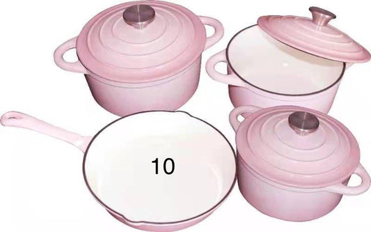 Cast Iron Pot Set Cookware - Berry Pink | Zamiya South Africa