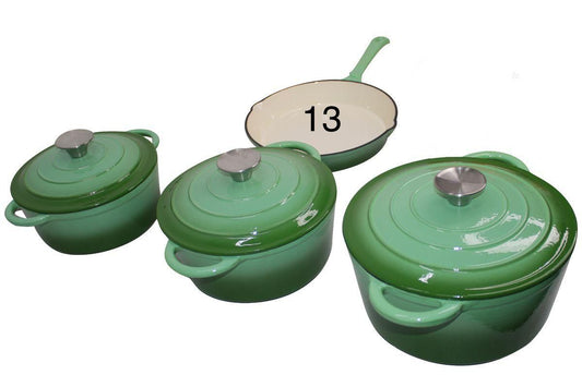 Cast Iron Pot Set Cookware - Green | Zamiya South Africa