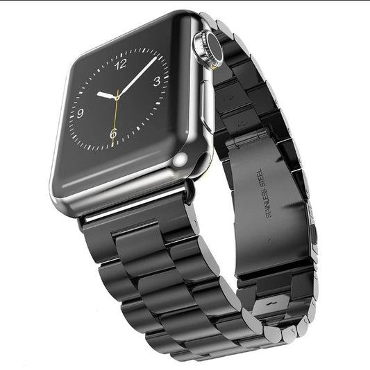 Stainless Steel Strap for Apple Watch Band 42mm - 44mm Metal Links Bracelet Smart Watch Strap - Black