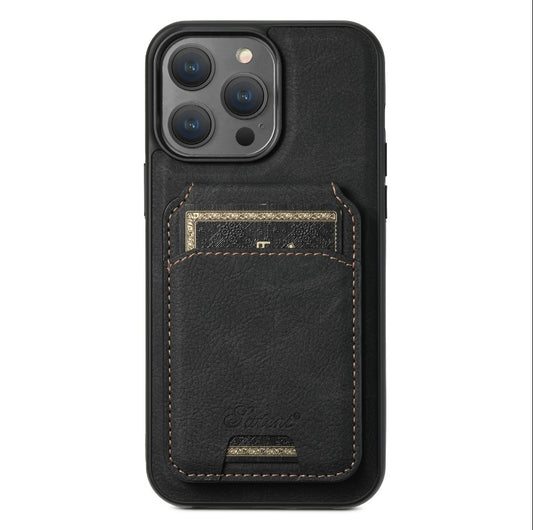 iPhone case Anti drop 2-in-1 card insertion case protective cover - Black