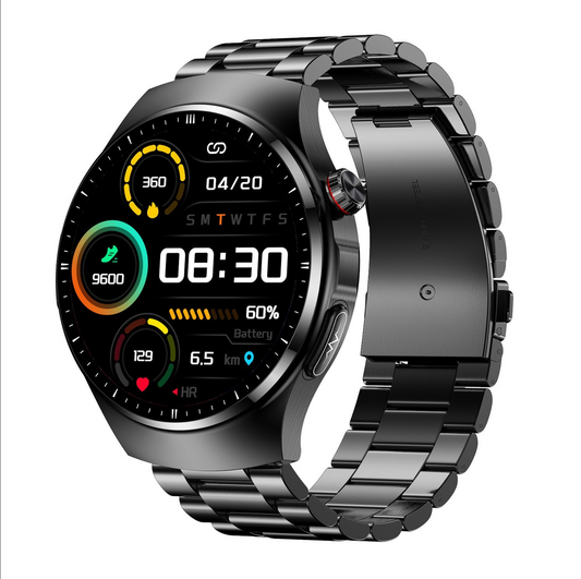 Smart Watch TK25 Bluetooth - Black Steel Strap