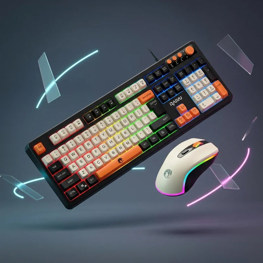 3-in-1 RGB Backlit Wired Gaming Keyboard Set