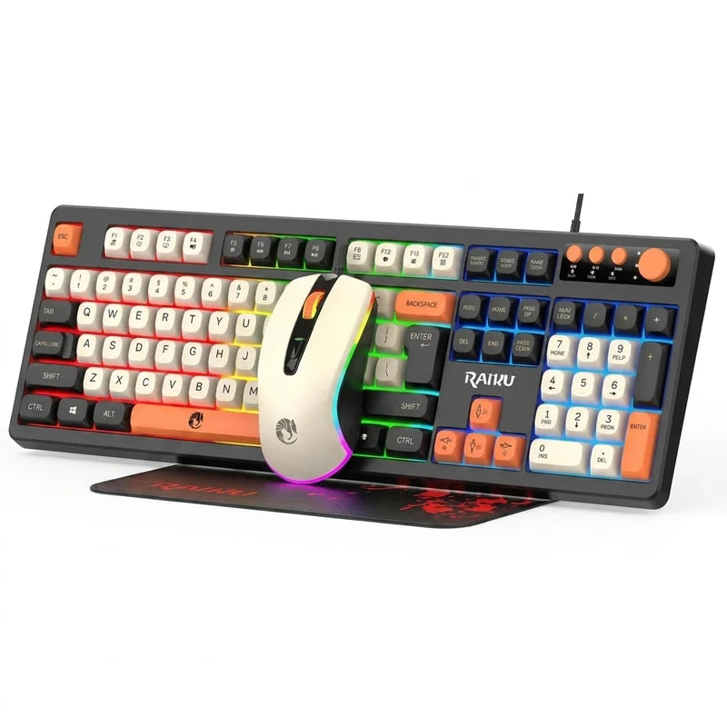 3-in-1 RGB Backlit Wired Gaming Keyboard Set