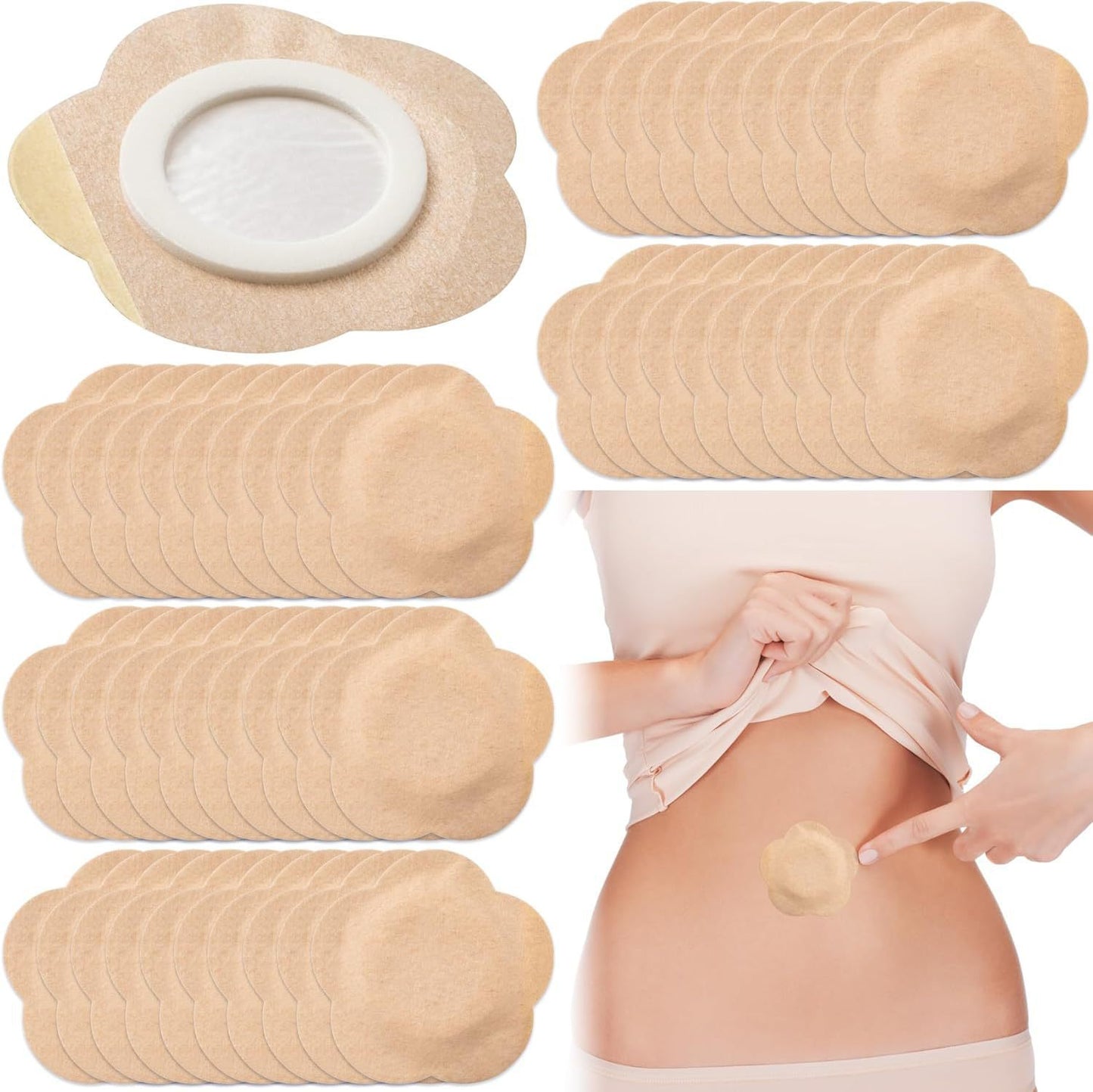 Disposable self-adhesive castor oil patch