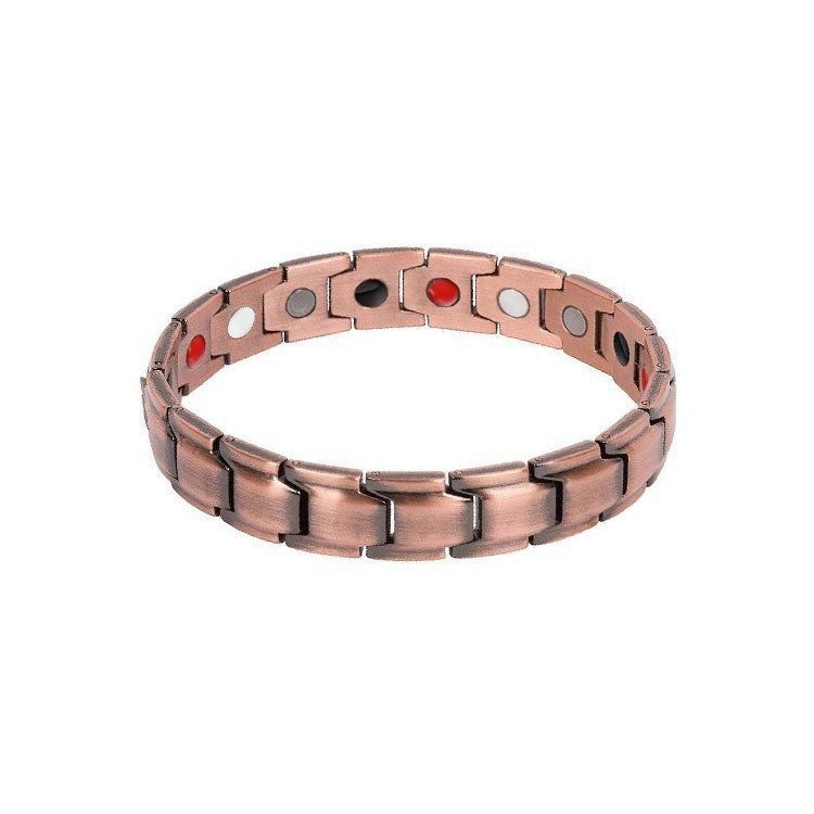 Adjustable Antique Copper Magnetic Bracelet for Men and Women