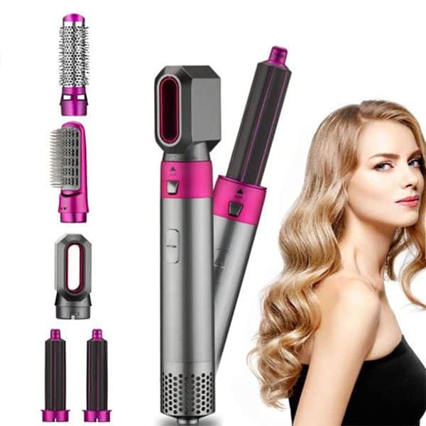 5-in-1 Hot Air Brush — Dryer, Curler & Straightener in One