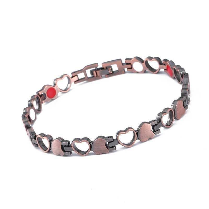 Adjustable Antique Copper Magnetic Bracelet for Men and Women