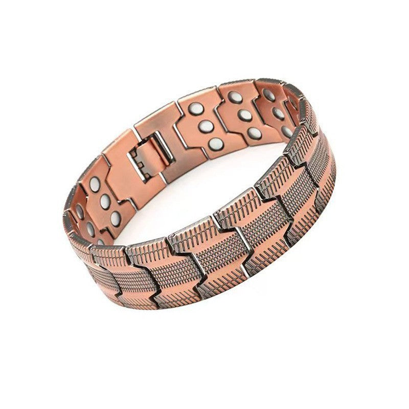 Adjustable Antique Copper Magnetic Bracelet for Men and Women