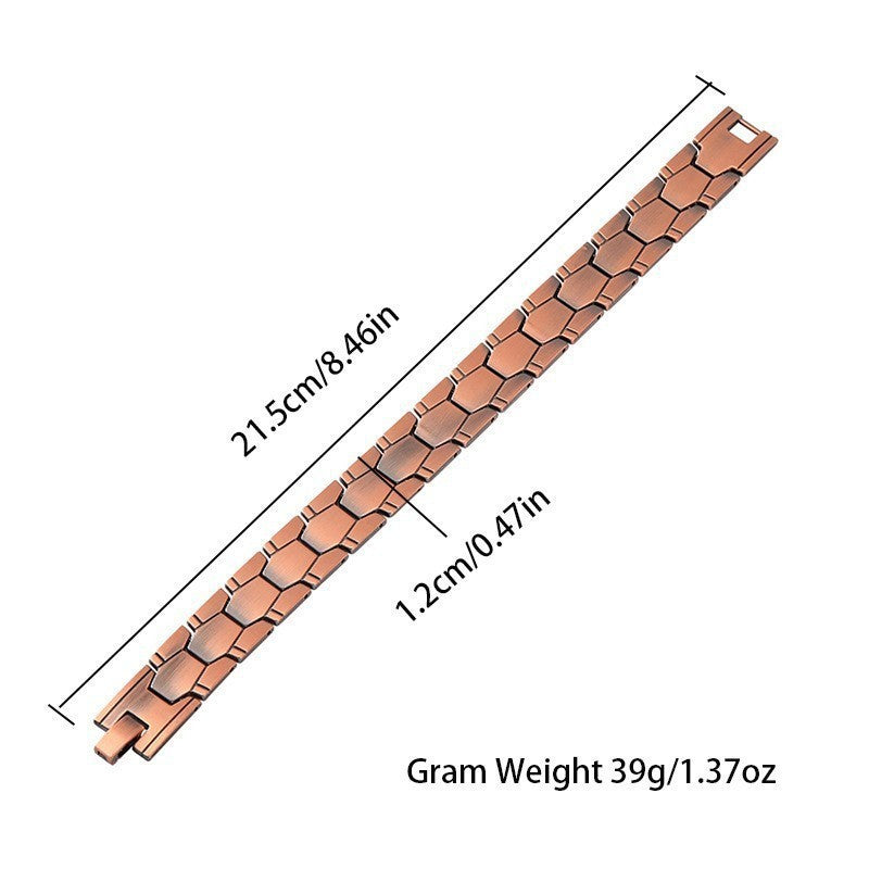 Adjustable Antique Copper Magnetic Bracelet for Men and Women