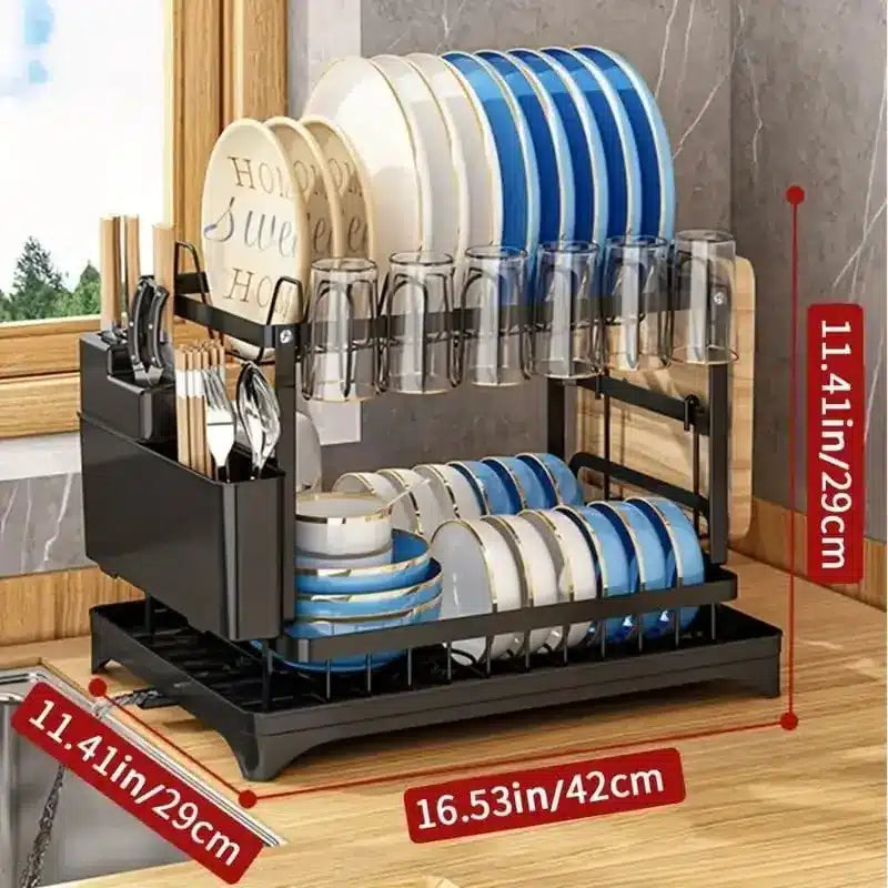 Dish Drying Rack with Drain Board
