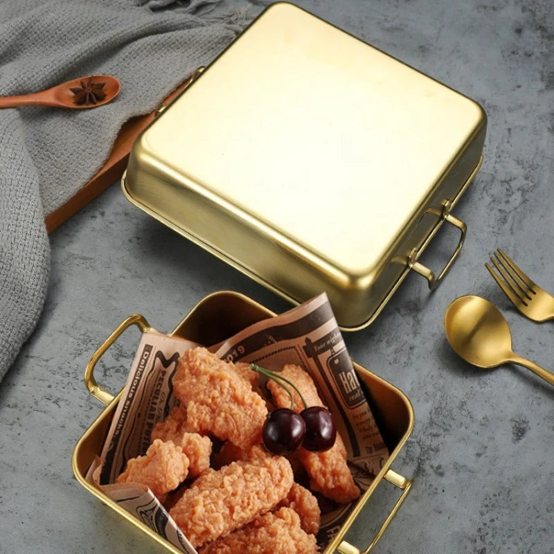 Gold Stainless Steel Multipurpose Serving & Baking Tray