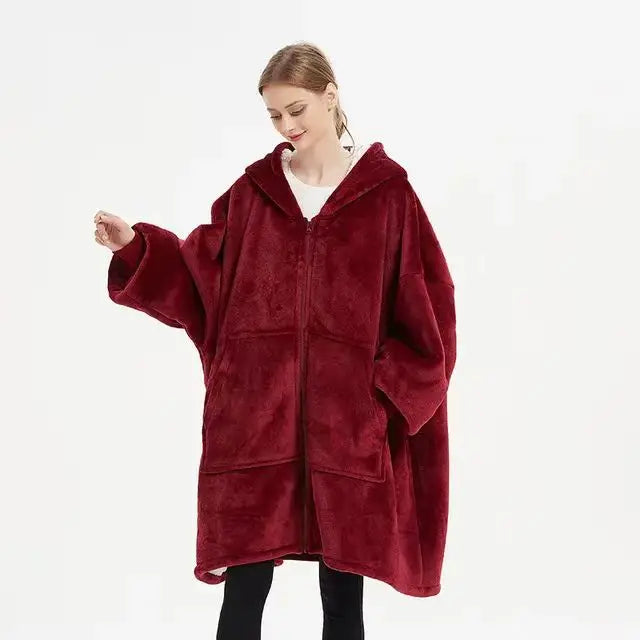 Oversized Sherpa Wearable Hoodie Blanket