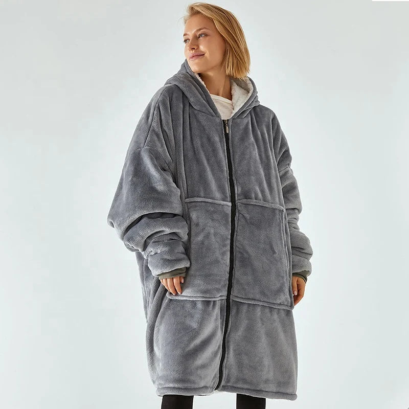 Oversized Sherpa Wearable Hoodie Blanket