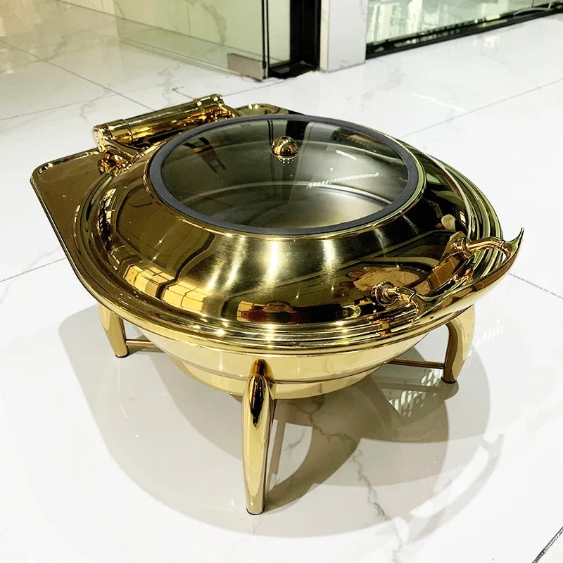 Round Stainless Steel Buffet Chafing Dish
