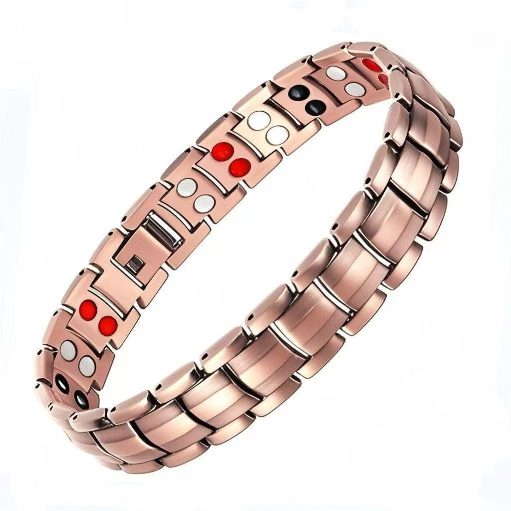 Adjustable Antique Copper Magnetic Bracelet for Men and Women