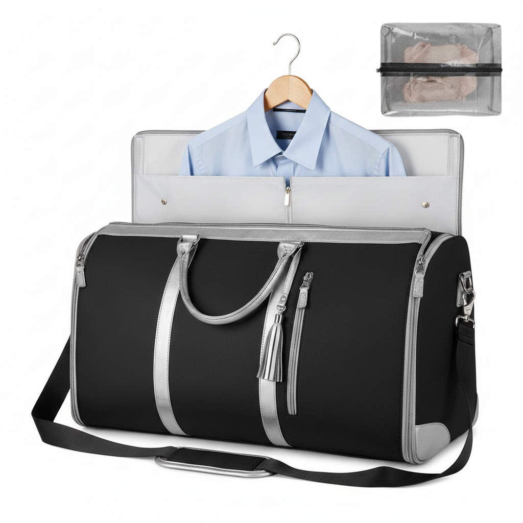 Garment Bag - Black Silver