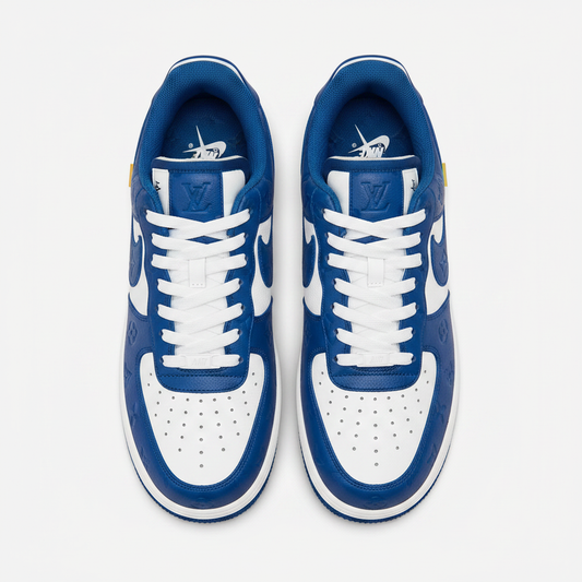 Louis Vuitton x Nike Air Force 1 - Blue Flat Lay