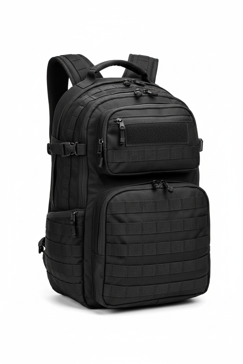 Black tactical 3-day assault backpack - studio shot