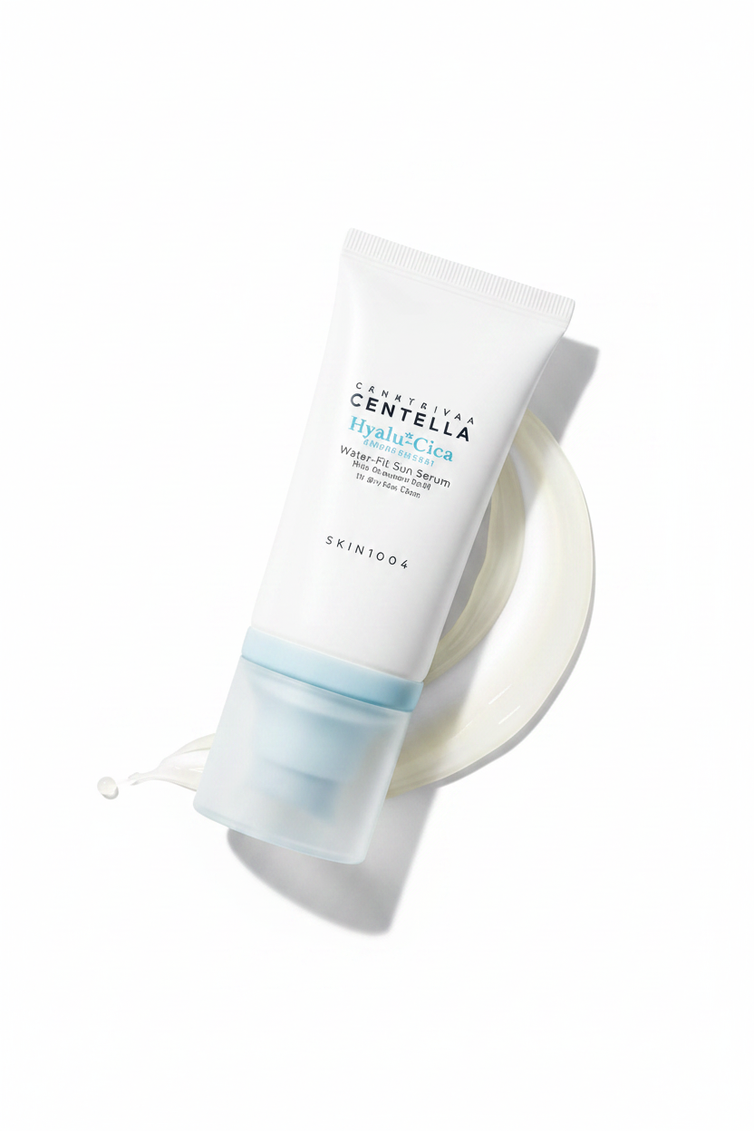 SKIN1004 Centella Hyalu-Cica Water-Fit Sun Serum - angled serum shot