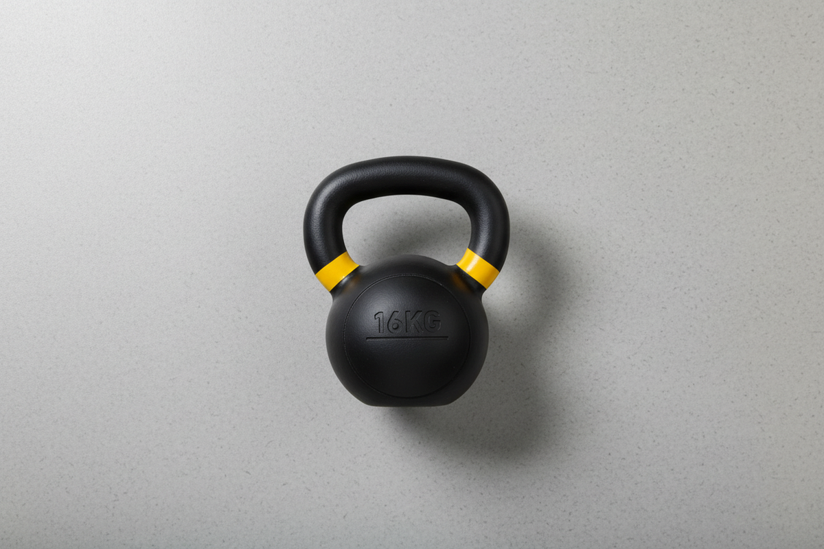 Cast-Iron Kettlebell 16kg top-down gym floor