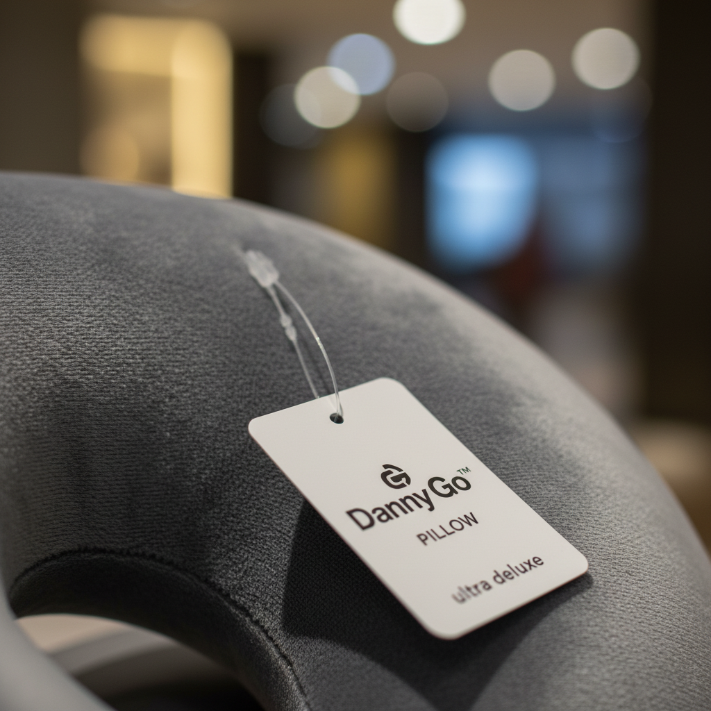 Close-up plush texture detail of Danny Go ultra deluxe neck pillow