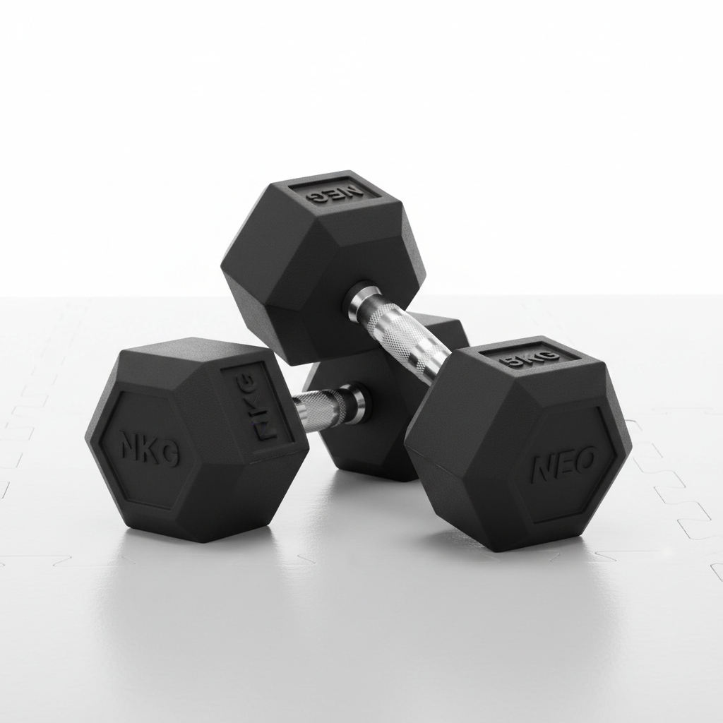 Neo Hex Dumbbells 5kg pair on white background