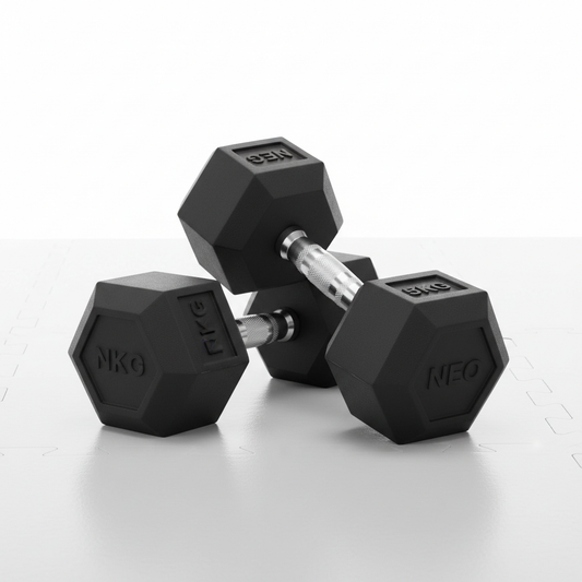 Neo Hex Dumbbells 5kg pair on white background