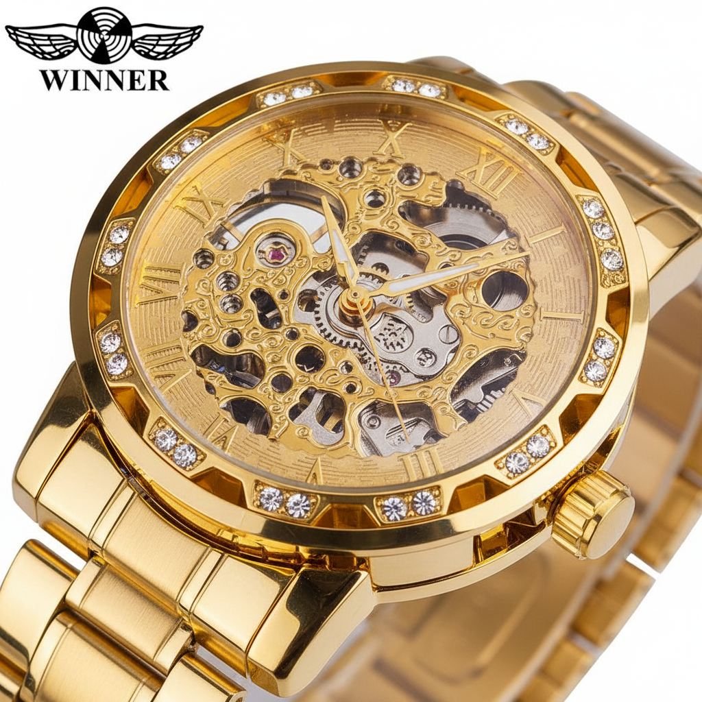 Winner Golden Automatic Watch - Golden