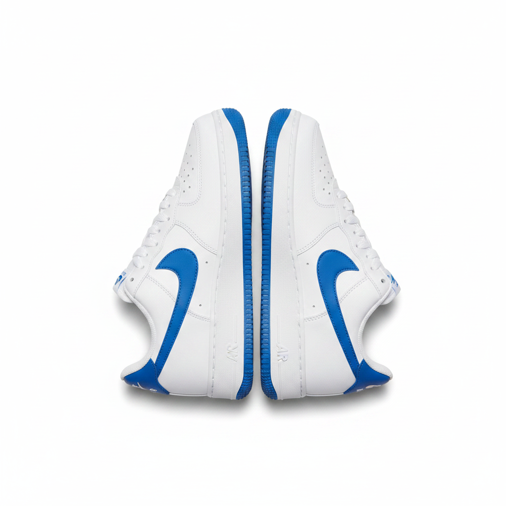 Nike Air Force 1 Sole Blue - White/Blue Flat Lay