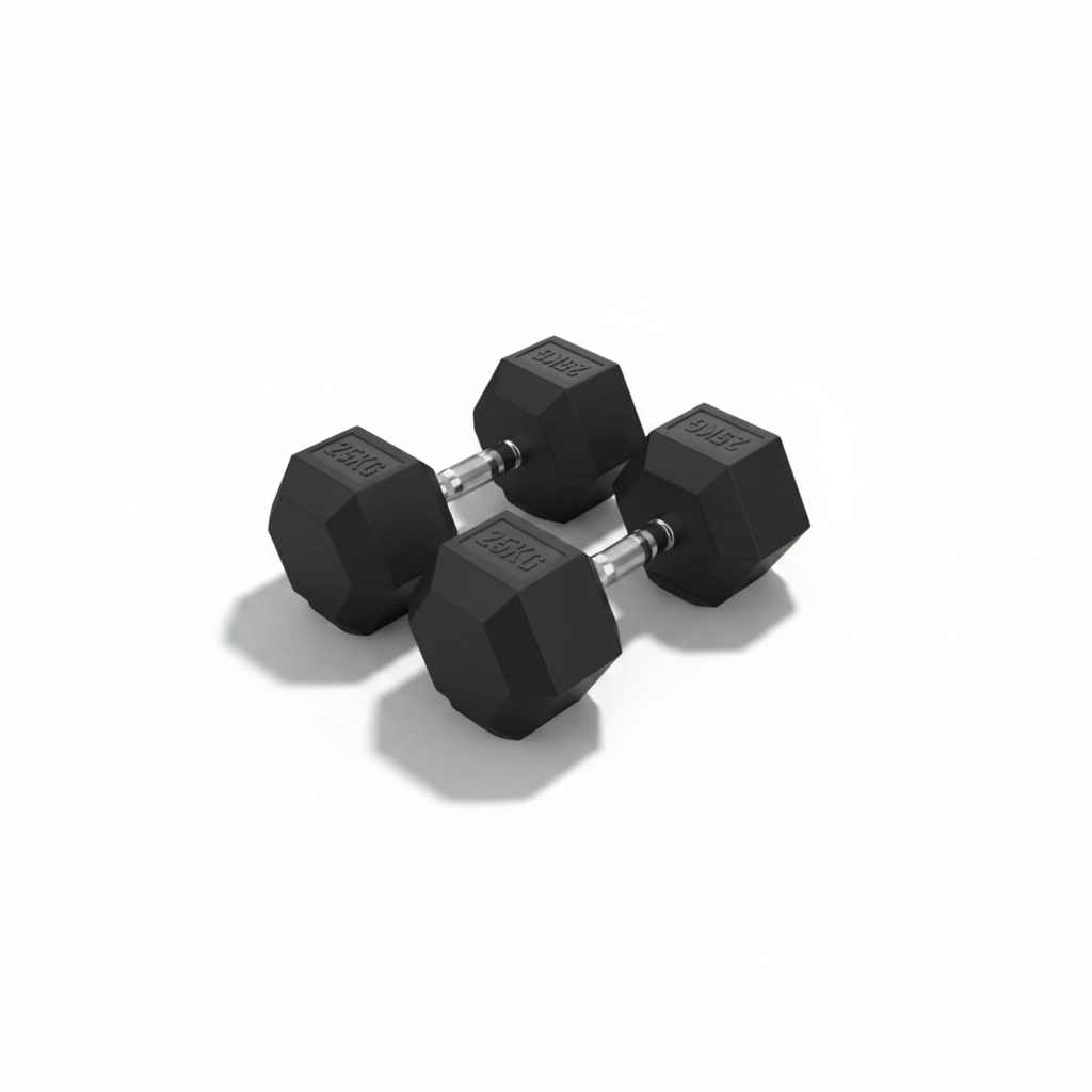 Adjustable Dumbbell 25kg angled pair white background