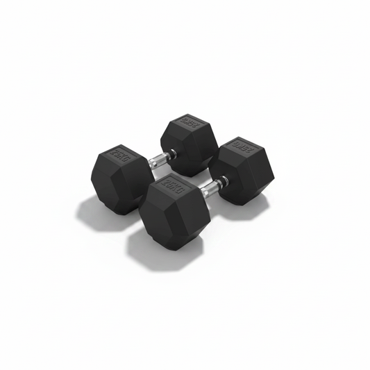 Adjustable Dumbbell 25kg angled pair white background