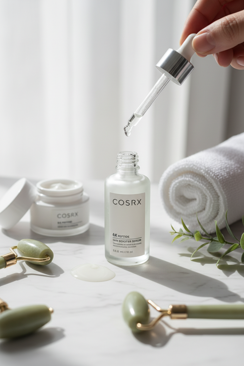 COSRX Serum lifestyle flat lay