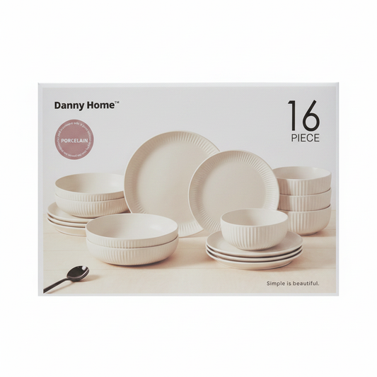 Danny Home 16-piece porcelain dinner set packaging box