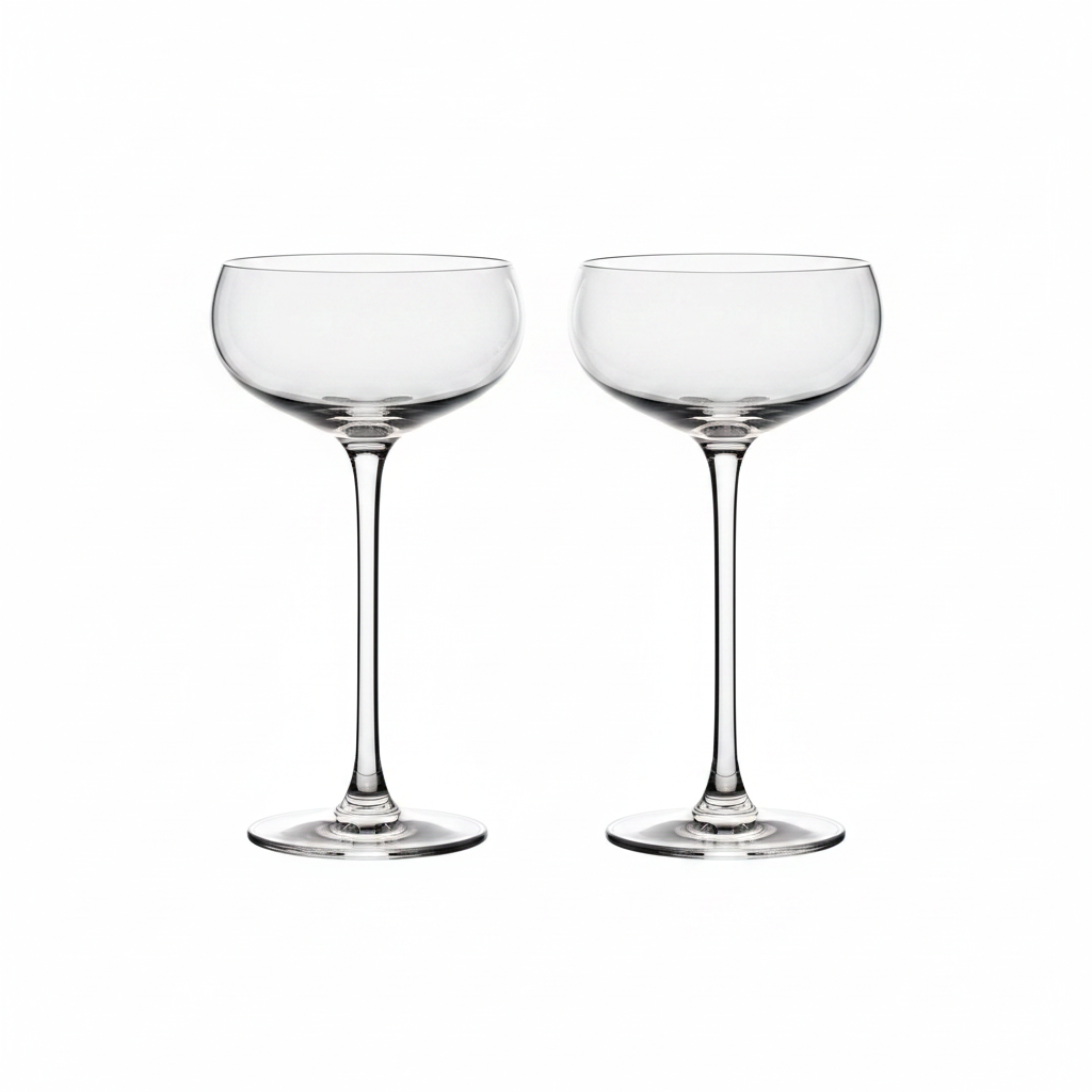 Danny Home champagne coupe glass set 2 pieces hero shot on white background